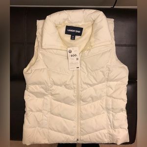 Lands' End Women's Puffer Vest Lightweight Padded Outerwear